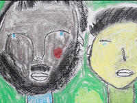 After exercises executed in black and white, the colors came out.  Primitive portraits spilled onto the table, brilliantly painted with chalk pastels and gorgeously expressive - but this class was on graphic novels - and so back to learning their specific structure.