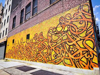 eL Seed graffiti wall Arab artist New York