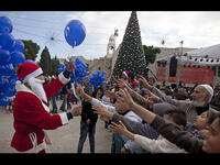 Palestinian Christians, Arab Israeli Christians, and Christian pilgrims from from all over the world visit Bethlehem in December to take part in the celebrations. Every year, about 100,000 visitors come to Bethlehem for the holiday.