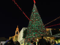 Bethlehem goes all out for Dec. 25. The small city (pop. 25,000) erects a 50-foot Christmas tree in Manger Square, near the Church of the Nativity, where Jesus was born. Holiday cheer gets mixed with a healthy dose of nationalism: the tree is usually lit up with green, red and white lights to match the Palestinian flag.