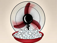 Ice Ice Baby! Make a poor man’s air conditioner by putting a bowl of ice in front of an electric fan. Pull up a chair, or aim the fan towards wherever you’re perched. This DIY combo can help you (temporarily!) cope with the most insufferable heat wave.
