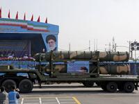 More showcasing of Iran's missiles at Army Day 18 April, 2018. ATTA KENARE / AFP