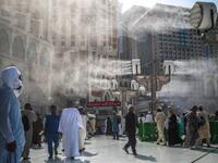 water spray on hajj pilgrims