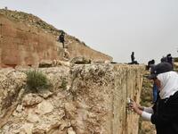 Experts and students from Algiers University’s Archaeology Institute work on one of the Jeddars pyramid tombs.
RYAD KRAMDI / AFP