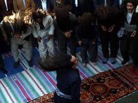 Iraqi Sufi Muslim Kurds take part in a ritual ceremony to commemorate the birth of the Prophet Mohammed.
SAFIN HAMED / AFP