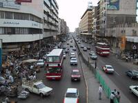 Al-Jamhuri street, Baghdad downtown, Iraq in 2001. Before war. (looklex.com)