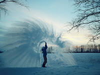 Frost effect hot water freezes man pours boiling water. (Shutterstock/ File Photo)