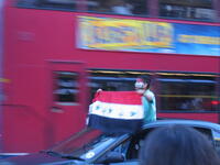 An Iraqi celebrates in London