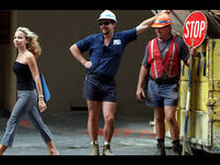 stop sign builders wolf-whistling