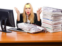 single woman working 