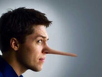 adult nose Pinocchio lying 