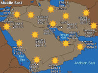 sunny weather map in the middle east