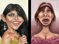 Haifa Wehbe and Nancy Ajram, courtesy of Artist Yazan Khalifeh