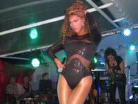 A husband and wife act: Beyonce or Mrs Jay-Z reportedly received $2m to perform at NY party thrown by Hannibal Gaddafi. Has since given money to Haiti. Here performing for the Gaddafi kids.