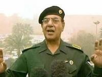 Iraq's Minister of Information, Sahaf, issued delusional broadcasts for Saddam: "I blame Al-Jazeera."; "There are no American infidels in Iraq, I triple guarantee you!" Enemies are 'drunk' or 'retarded', 'crying crocodile tears'. "We are winning."
