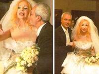 Joseph Gharib: 'Gharib' - strange in Arabic. How fitting, given their initial marriage as April Fools prank, later turned 
bon fide wedlock, as reported this month.  Her hair-dresser of 17 years became 8th husband, qualifying her a place in the Guinness Book of Records as oldest bride at 85.
