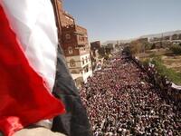 Yemenis gather to call for the ouster of Yemen's President Ali Abdullah Saleh.