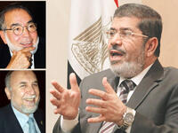 Hassan Youssef (top) is supporting Mursi (below); Wagdi Al-Arabi (R)