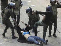 Egypt police and the blue bra girl