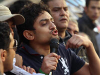 Wael Ghonim, the Mascot for Jan 25: Google's Egyptian employer galvanized masses to rally around freedom of expression, & social media. Ghonim was detained for his FB page for Khalid Sayed, a victim of police brutality. Some Islamists accused him of being an anarchist & 'mason'. TIME mag. listed him in their 100 most influential people of 2011.