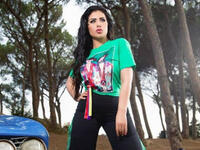 Bouland chose the wet look for her latest photoshoot