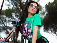 Bouland chose the wet look for her latest photoshoot