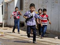 الأطفال في مخيم الزعتري في الأردن