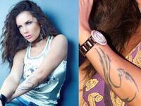 الفنانة اللبنانية نيكول سابا رسمت تاتو مميز وغريب لشكل تنين على طول ذراعها