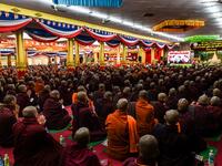 Buddhist monks attend the annual meeting of the ultra-nationalist group Buddha Dhamma Parahita Foundation, previously known as Ma Ba Tha, in Yangon on June 17, 2019.  Ye Aung THU / AFP