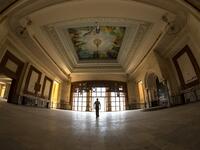 A picture taken on June 29, 2019 shows a partial view of a former palace of deposed Iraqi dictator Saddam Hussein at the ancient archaeological site of Babylon, south of the capital Baghdad.  Hussein FALEH / AFP