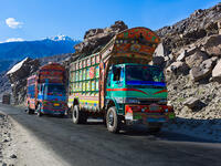 Decorated color truck on the Karakoram Highway in Northern area of Pakistan (Shutterstock)	