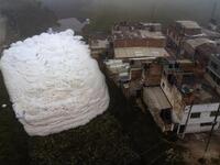 Polluted River Produces Toxic Foam in Colombia