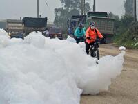 Polluted River Produces Toxic Foam in Colombia