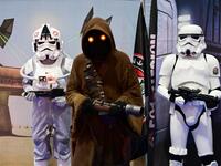 Cosplayers attend the Middle East Film & Comic Con on April 13 , 2019, in Dubai.  GIUSEPPE CACACE / AFP