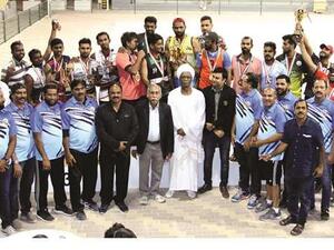 Organizers and winners in a group photo