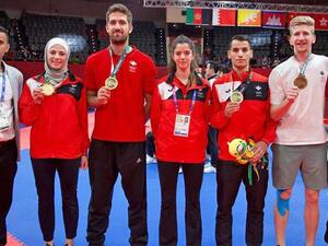 In this undated photo, Jordanian athletes pose with their medals at the Asian Games in Jakarta, Indonesia, last year (Photo: Jordan Olympic Committee)
