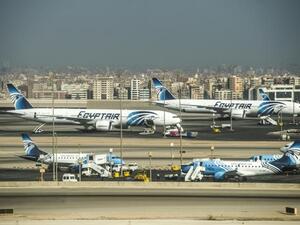 Egypt Air planes on the tarmac of Cairo international Airport. 