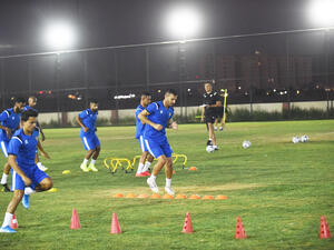 Kuwait's Football team making its final training preparations (Photo: KUNA)