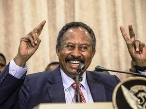Sudan's new Prime Minister Abdalla Hamdok speaks during a press conference in Khartoum on Wednesday, August 21, 2019.