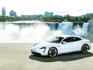 Porsche’s all-electric sports car Taycan (Photo: Qatar Tribune)