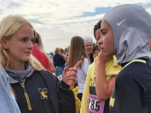 Noor Alexandria Abukaram was disqualified because she was wearing a hijab.