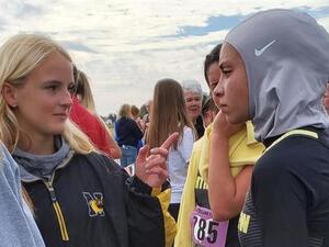 Noor Alexandria Abukaram was disqualified because she was wearing a hijab.