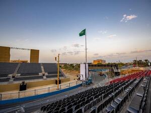 Saudi Arabia’s electric racing circuit, created in the heart of the UNESCO World Heritage site of Ad Diriyah and launched a year ago, has been hailed as one of “the best Formula E tracks.” (Supplied)