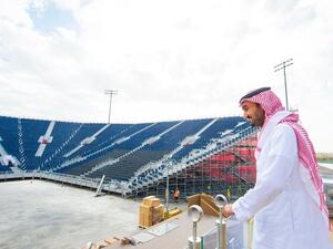 Prince Abdulaziz, seen visiting the Diriyah Arena, said ‘we are keen to develop tennis in the Kingdom.’ (Supplied)