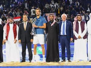  Russia’s Daniil Medvedev was crowned champion of the inaugural Diriyah Tennis Cup. (SPA)