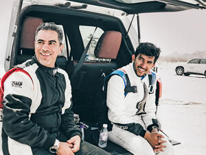 Talal Bader, right, with his co-pilot. (Photo: TB Motorsports)