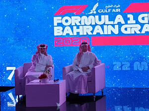 Shaikh Salman and Captain Al Alawi at the press conference