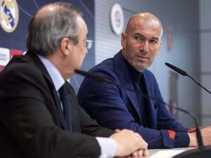 زيدان وفلورنتينو بيريز رئيس ريال مدريد