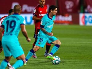 ميسي خلال المباراة