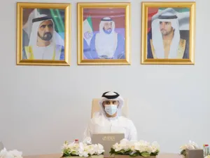 Sheikh Mansoor chairs the meeting of the Council's Board of Directors, where Dubai Sports Council's seven-point Strategic Plan for 2021-2030 topped the agenda. (Photo: Khaleej Times)